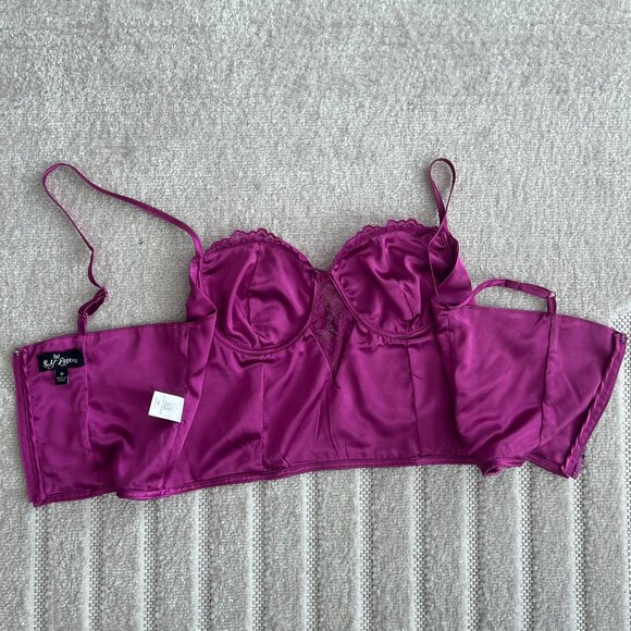 Magenta Bustier Crop Top, in size M - Picture 2 of 4